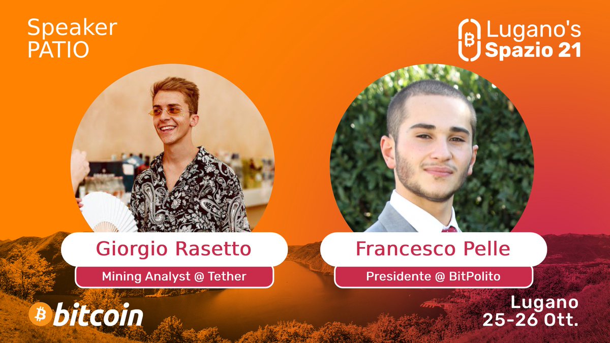 ⚡️SPAZIO 21⚡️

Ora è il turno di <a href="/bitpolito/">BitPolito</a> ! Gio <a href="/Bit__Gio/">Gio</a> , Co-Founder, è Mining Analyst per Tether, ci rivelerà che: "Bitcoin non fa bollire l'oceano". 
Mentre Fra <a href="/bitciccio/">Francesco Pelle</a> , presidente di Bitpolito, ci spiegherà perchè "Bitcoin non è Crypto"

Gratis 
In italiano 
#spazio21