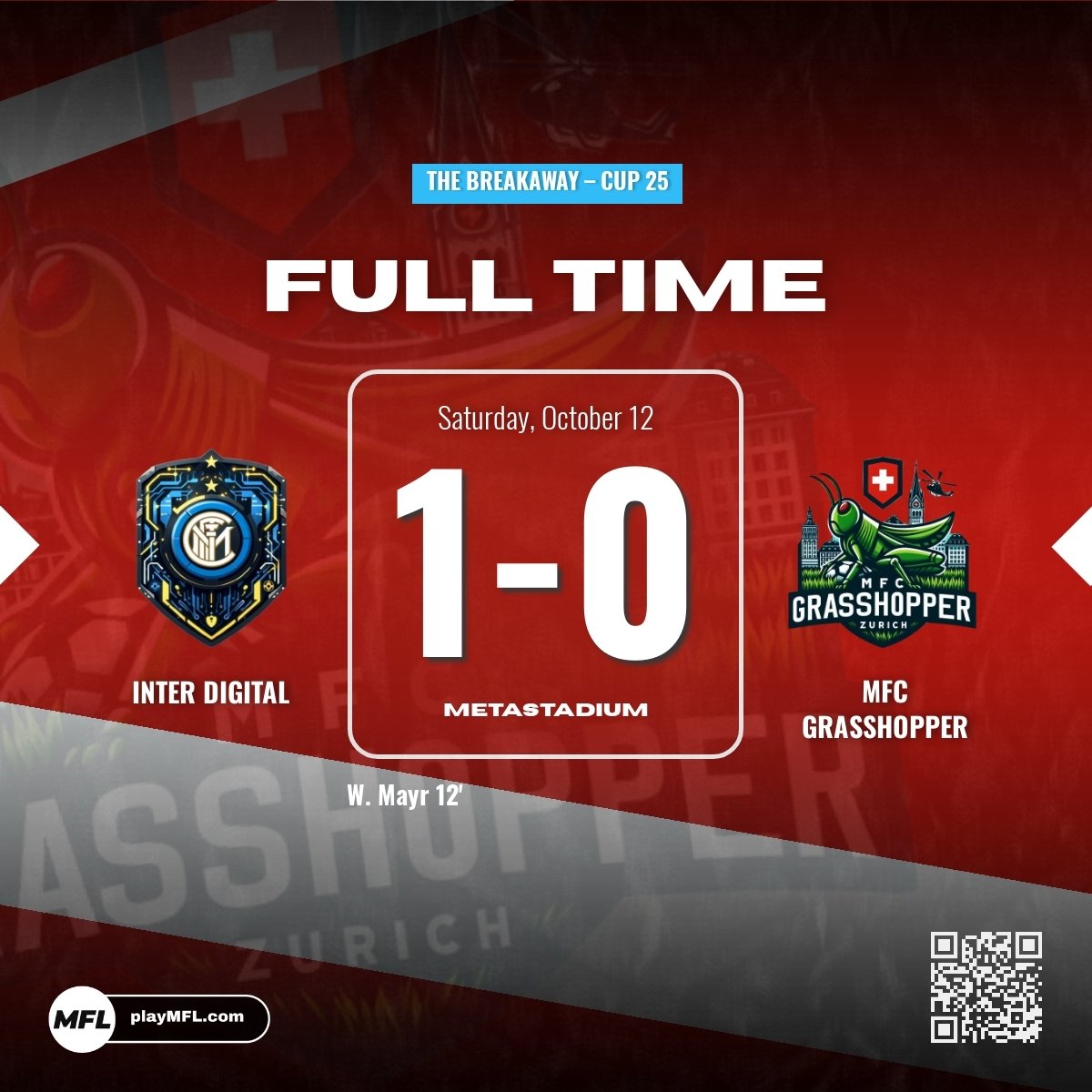 MFCGrasshopper's tweet image. CUP GAME 3 - We&apos;re slightly unlucky to walk away with nothing from the game but if you don&apos;t score you don&apos;t win. We lose 1-0 to INTER DIGITAL! 🏆 #playMFL