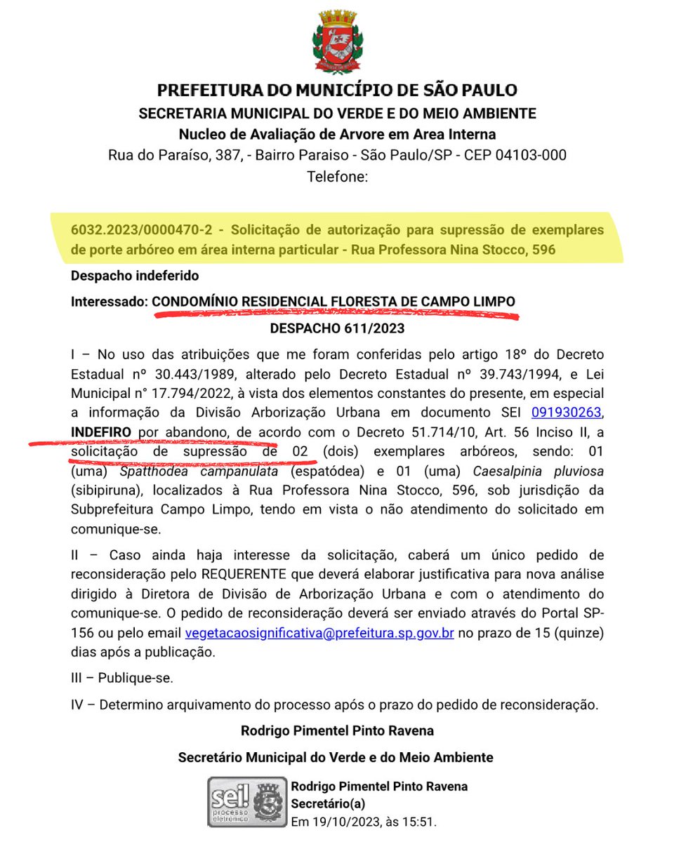 🚨 A OMISSÃO DO PREFEITO CUSTA VIDAS!

Imagine que o condomínio onde você mora tenha solicitado à Prefeitura a remoção de 2 árvores que estão em risco iminente de caírem.

E que essa solicitação tenha sido NEGADA pela Prefeitura! 

Agora suponha que, dois dias depois da negativa