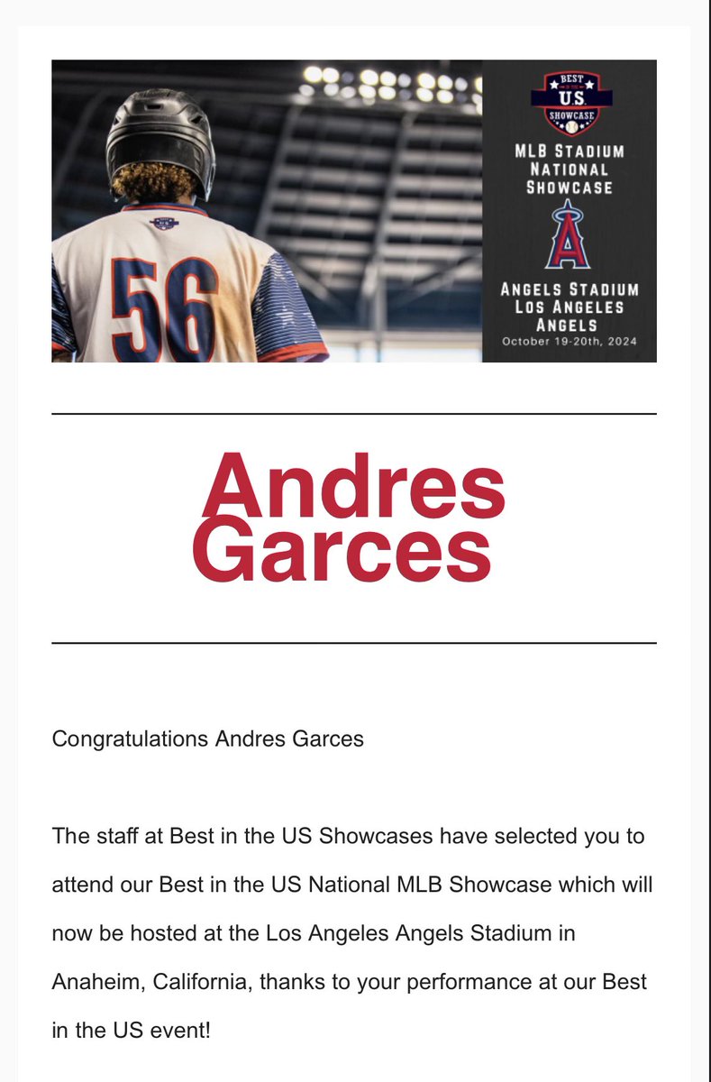 AGarces_11's tweet photo. Grateful to have been selected to the @BUSShowcase National Event in Anaheim California. Invitation accepted see y'all there!!! https://t.co/px4HUGsMkX