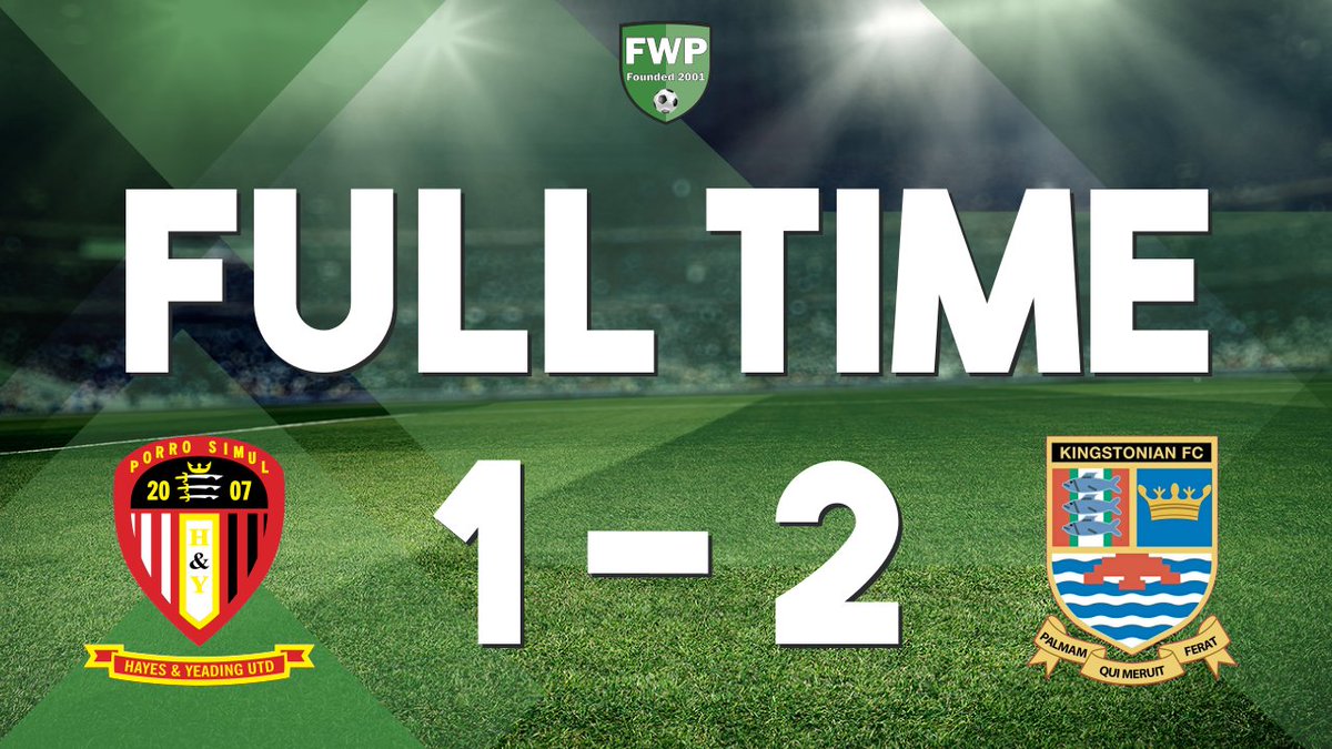 KingstonianFC's tweet photo. FULL-TIME: Hayes &amp; Yeading United 1-2 Kingstonian #IsthmianLeague https://t.co/CCTKp5TtVT https://t.co/mqql7cV5Xl