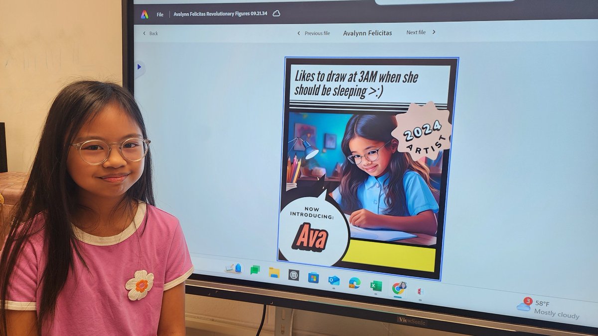 Jeanne Dodd (@jdoddvb) on Twitter photo Using <a href="/AdobeExpress/">Adobe Express</a>, this student did an amazing job using descriptive writing to generate her likeness. #vbits <a href="/TallwoodElem/">Tallwood Elementary</a> <a href="/ppalsuter/">Lisa Suter</a> Using <a href="/AdobeExpress/">Adobe Express</a>, this student did an amazing job using descriptive writing to generate her likeness. #vbits <a href="/TallwoodElem/">Tallwood Elementary</a> <a href="/ppalsuter/">Lisa Suter</a>