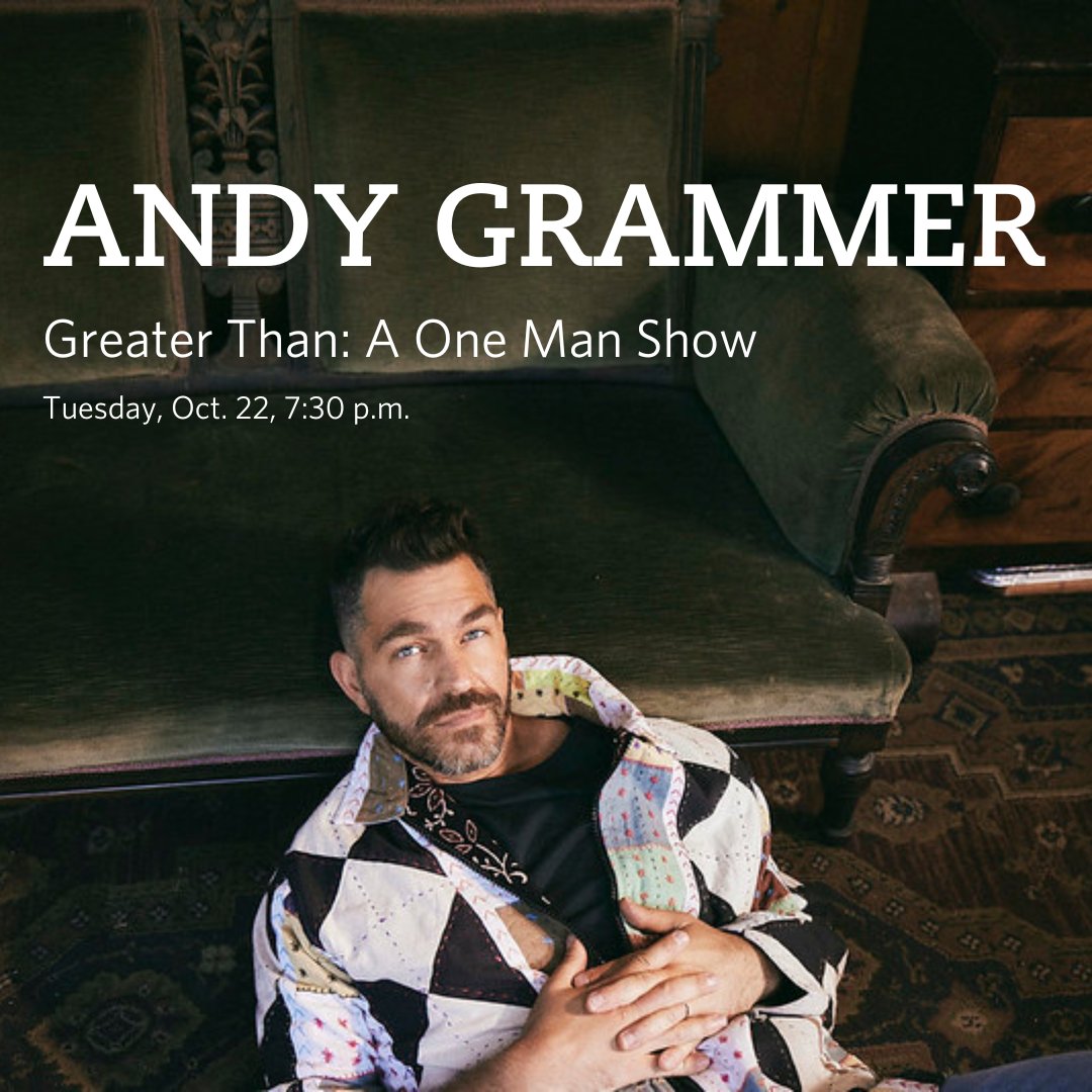 Join us Tuesday, Oct. 22 for a night with Grammy Award-winning artist <a href="/andygrammer/">Andy Grammer</a>. Experience his solo performance featuring all his biggest hits like "Honey, I’m Good," and "Keep Your Head Up," plus his personal favorites. Tickets are available at tickets.kauffmancenter.org/grammer.