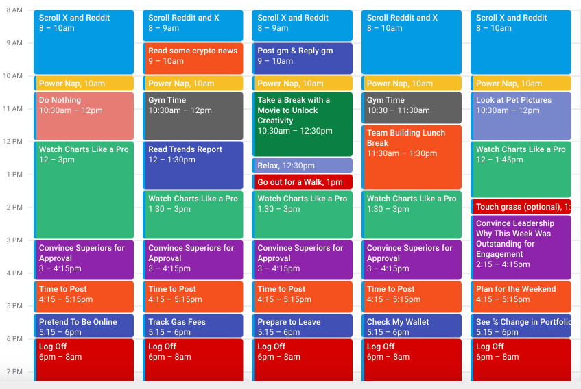 binance's tweet image. For those asking, here’s my schedule!