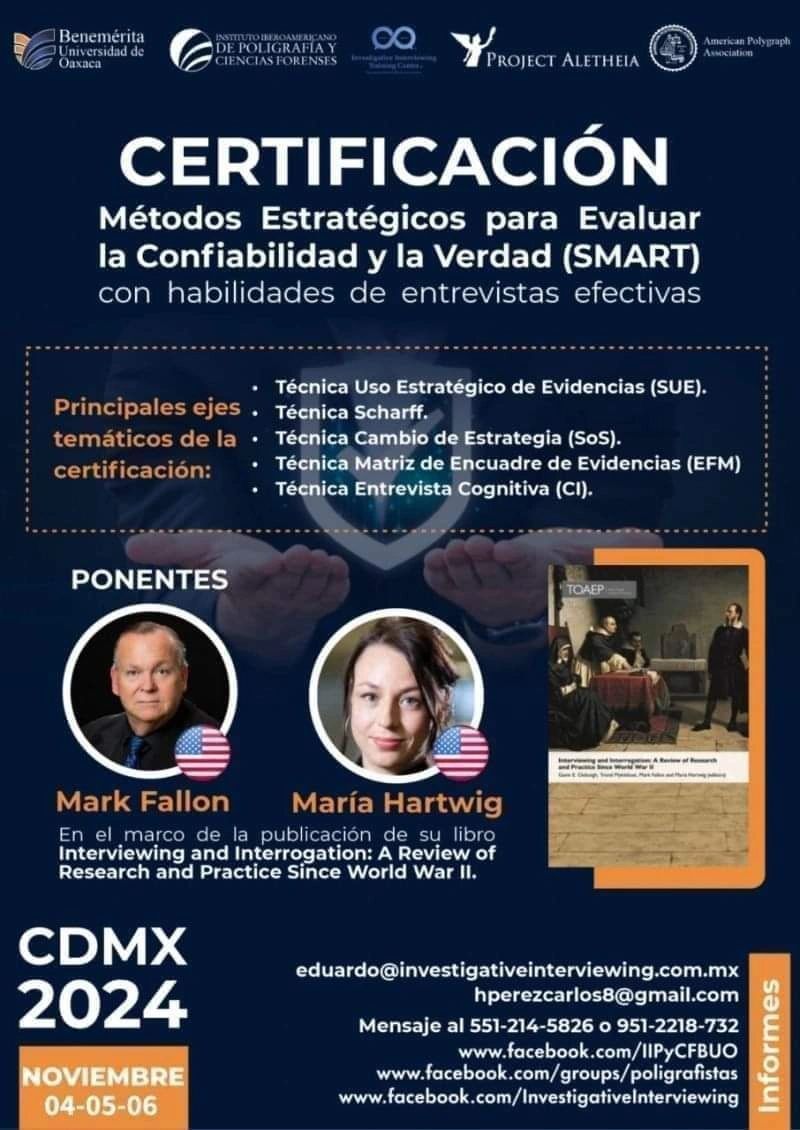 Eduard0PCM's tweet image. ¡Inscríbete ya, quedan pocos lugares!
Contacta a Carlos al 951-2218-732 para más información. @todos @poligrafia @investigaciones @inteligencia @contrainteligencia