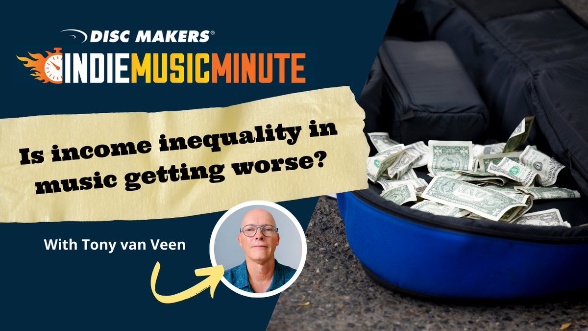 Did you know the top 3% of artists earn 90% of streaming royalties? 😳

Disc Makers CEO Tony van Veen breaks down why income inequality in music is worsening, how streaming changed the game, and what indie artists can do to control their financial future. youtu.be/ivSVDhHpOvM