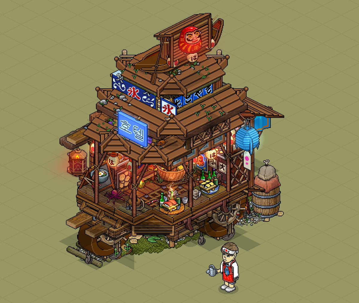 🍣; Oriental Food Cart 🥢+' .

By: Coutier
🔗: habbo.es/room/124611871

#Habbo #Sushi
