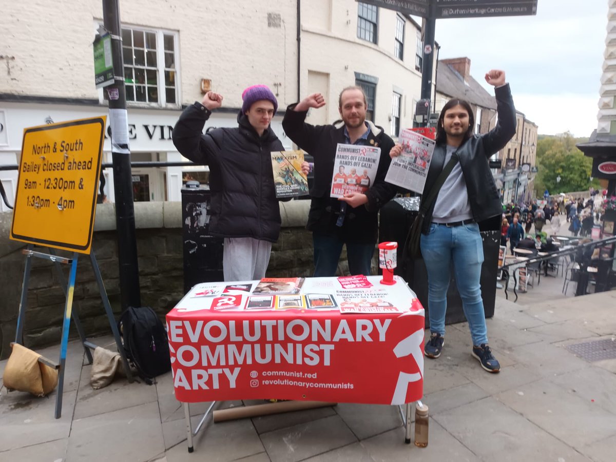Comrades were out in Durham centre today calling for - Hands off Lebanon! Hands of Gaza! Down with Imperialism!