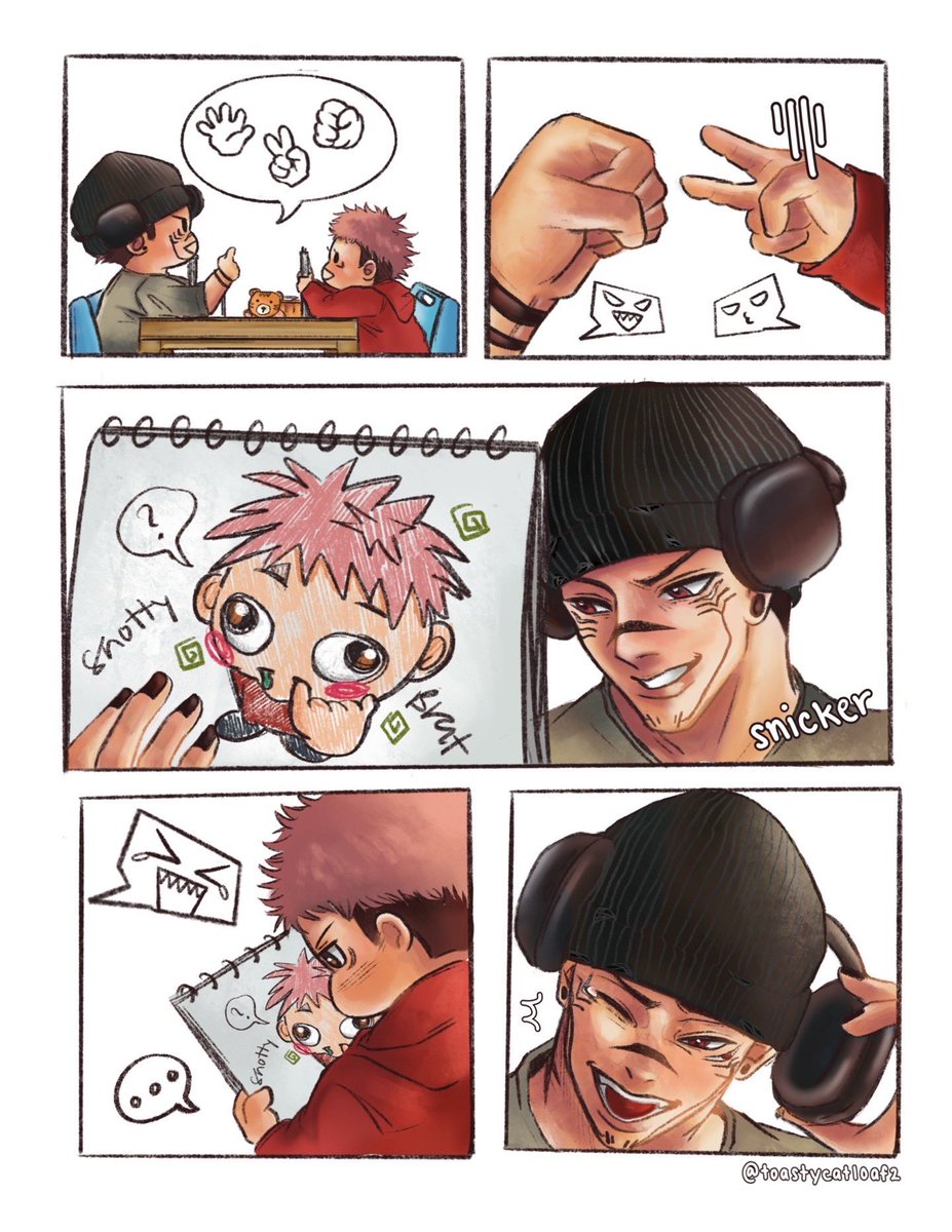 toastycatloaf2's tweet photo. yuuji spending quality time with his favourite unckuna!! (﹡ˆ﹀ˆ﹡) 

#yuuji #sukuna #jujutsukaisen #jjk268 https://t.co/09DVcv1D6l