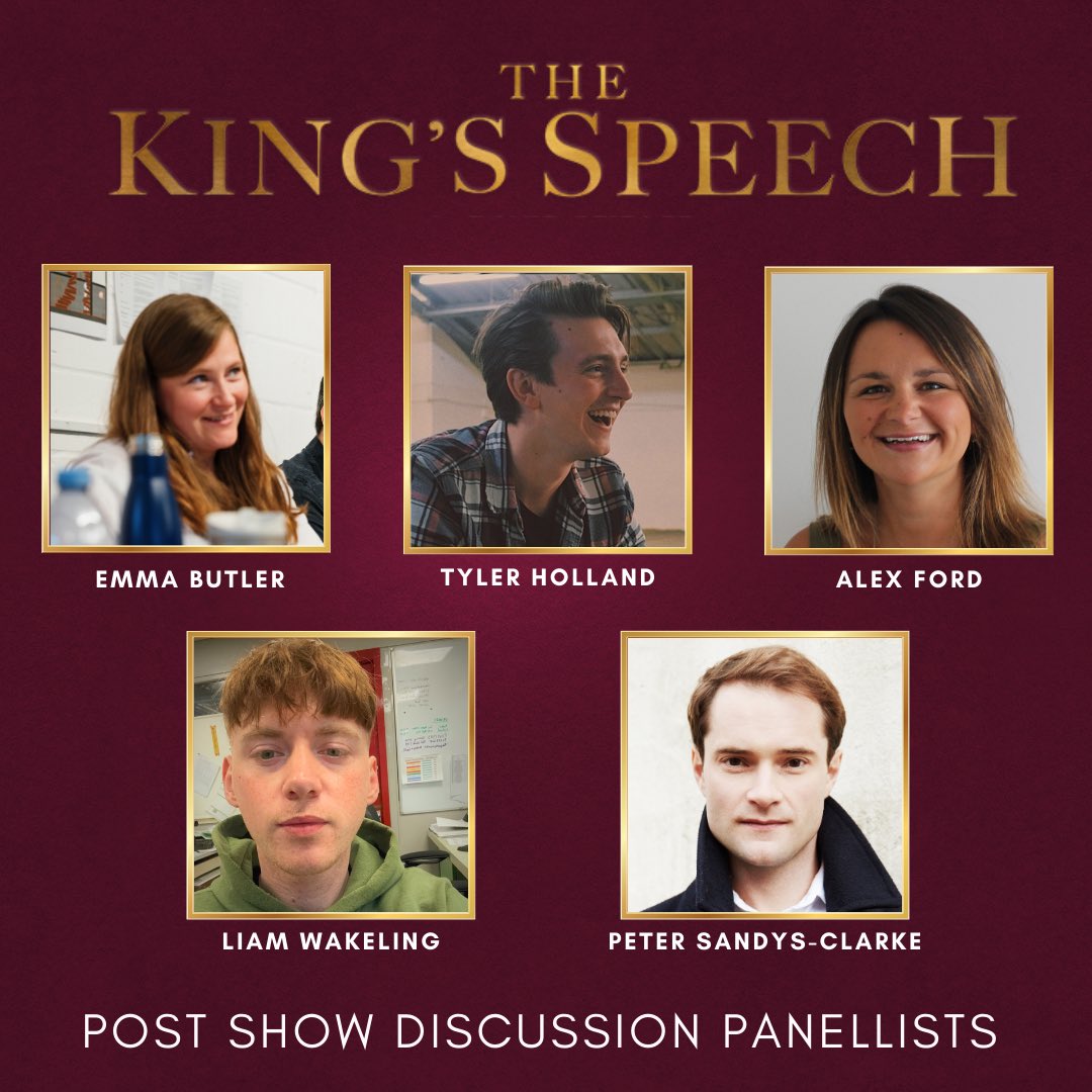 Join us for a Post-Show Panel Discussion following the performance on 18 Oct, which will focus on the representation and treatment of stammering in the production and how this differs to the modern day. 

Panellists include member of The King's Speech cast and creative team