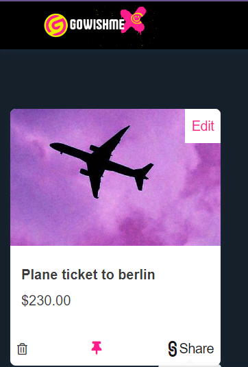I Just added my plane ticket to berlin to my go wish me wishlist! Go check it out!  @GoWishMe  #GoWishMe<a href="/tag/wishlist"class="tags"><span>#wishlist</span></a><a href="/tag/gowishme"class="tags"><span>#gowishme</span></a>
