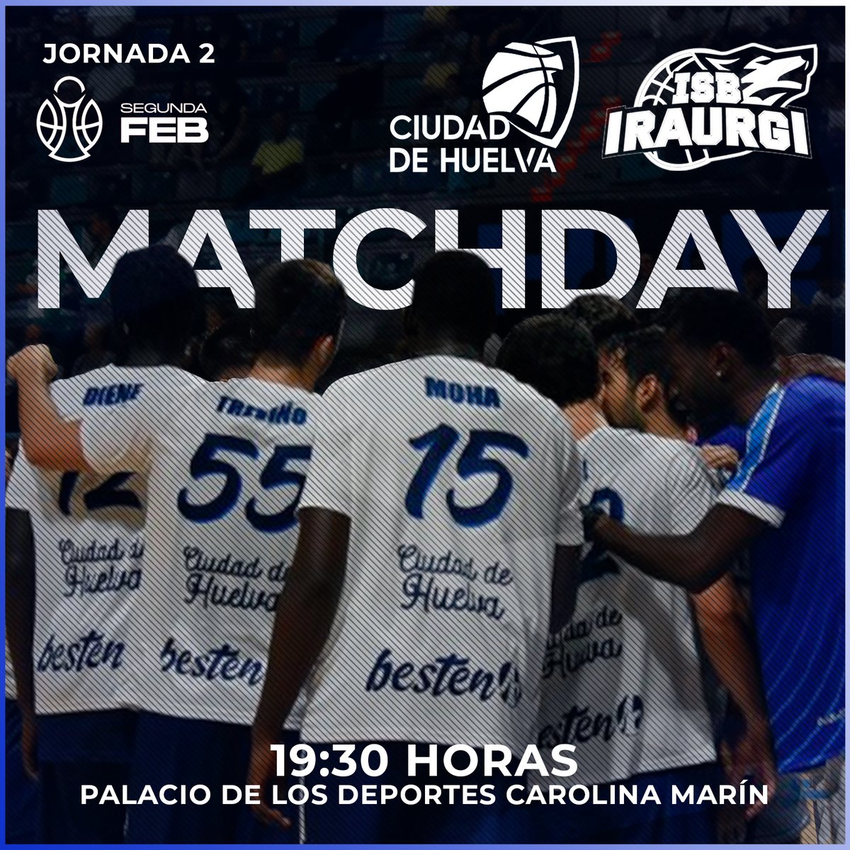 🏀 **¡Hoy toca baloncesto!** 🏀

🎯 19:30 horas
📍 Palacio de Deportes Carolina Marín
Ciudad de Huelva 🆚 <a href="/iraurgisb/">Iraurgi Saskibaloia</a> 
🔊 ¡Ven a vivir la emoción! 💥

#VamosCDH