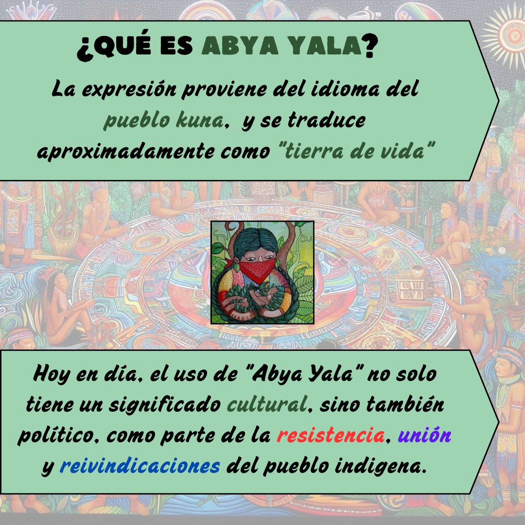 ¿Qué se conmemora este día?🧐🧐
❓La expresión proviene del idioma del pueblo kuna, y se traduce aproximadamente como "tierra de vida" Hoy en día su uso tiene un significado cultural y  político, como parte de la resistencia, unión y reivindicaciones del pueblo indigena 🧵...