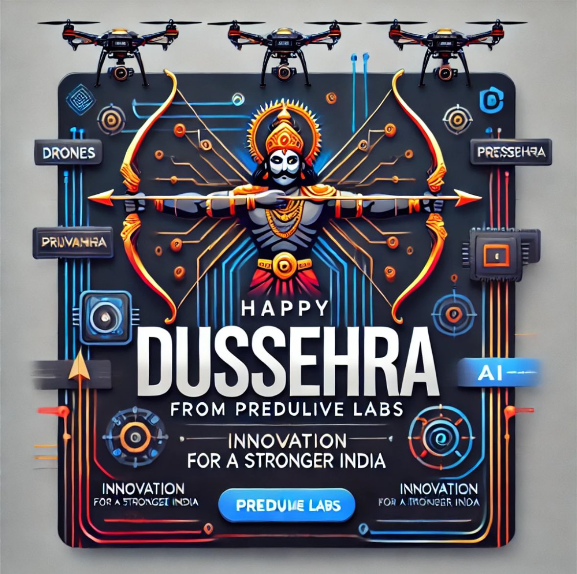 As we celebrate Dussehra the triumph of good over evil, let’s embrace innovation &amp; education to tackle tomorrow’s challenges. At <a href="/predulive/">Predulive Innovations Pvt. Ltd.</a>, we drive technological breakthroughs for a self-reliant India while <a href="/PreduliveF/">Predulive Edutech Foundation</a> empowers the next generation in AI, cybersecurity &amp; drones.