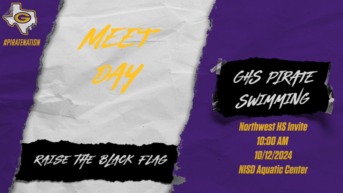 It’s Meet Day Pirate Nation!

📍NISD Aquatic Center
⏰ 10:00 AM

Get up and go Pirate and Lady Pirate Swimming!!

#blackflag
#GoldInTheWater
#PurpleWave
#piratenation