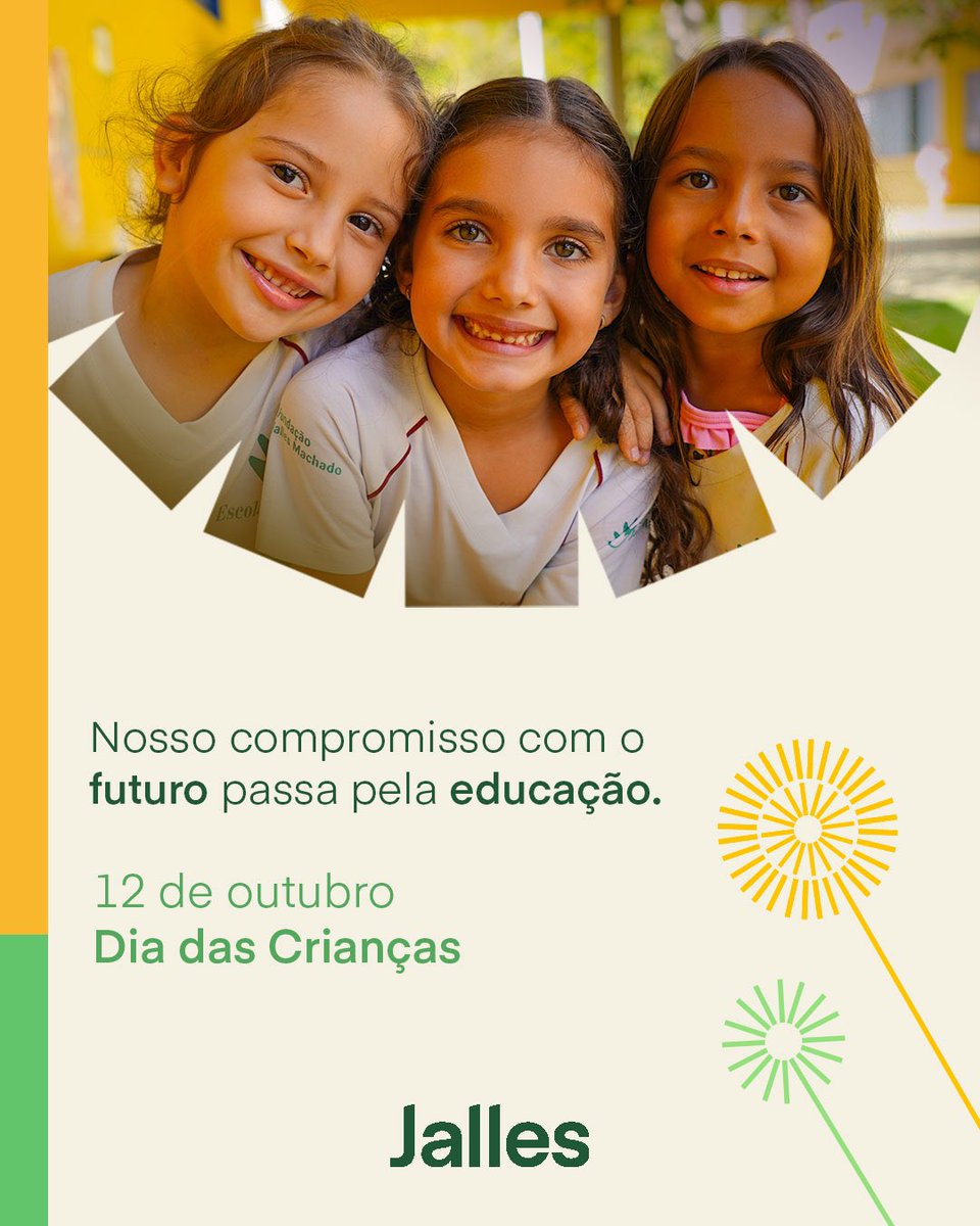 jalles's tweet photo. Hoje é comemorado o Dia das Crianças e a Jalles acredita que cuidar e contribuir para o futuro das crianças também são formas de transformar o mundo. https://t.co/ArEjcf1dhl