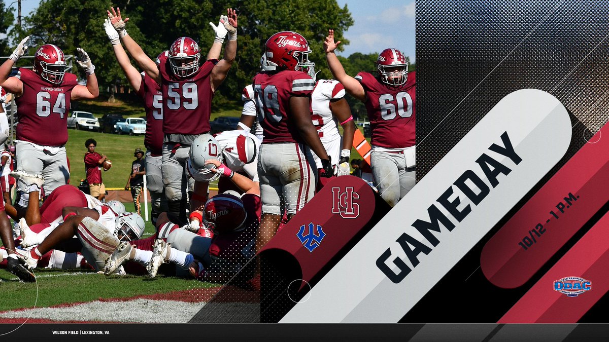 It's Game🏈Day! <a href="/HSC__FOOTBALL/">H-SC Football</a> plays on the road at Washington and Lee in conference action today at 1 p.m. Let's Go! #RollTigers🐅 #TigerBall #ODAC #d3fb 
🆚 Washington and Lee
🕰️ 1 p.m.
🏟️ Wilson Field
📍 Lexington, VA
📺🎧📊 rb.gy/riftkl