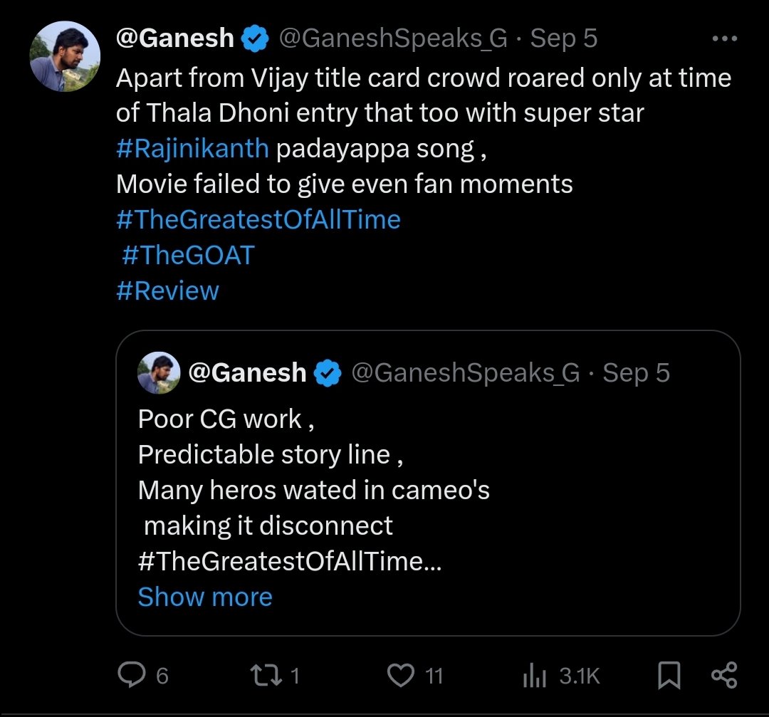 l_onelyman's tweet image. ஓ இவர் தான் TVK க்கு ஓட்டு போடமாட்டார் னு சொன்ன உத்தமர் பதிலுக்கு விஜய் பான்ஸ் அடிச்சா மீடியா வ குப்பிட்டு 😢
#தற்கொலை_தீர்வல்ல_ரஜினி
#VettaiyanDisaster