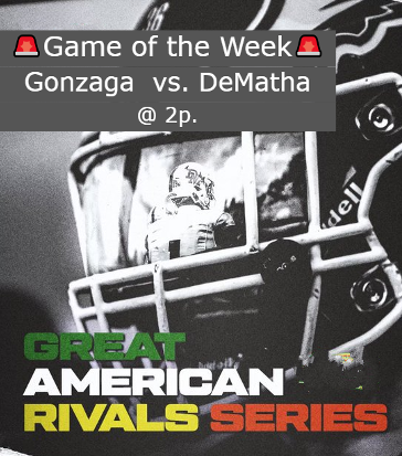 Maryland Varsity (@mdvarsity) on Twitter photo DeMatha vs Gonzaga 🏈 High School Football 🏈
📺 Watch on: bit.ly/3zmTw9i
today @ 2p.
<a href="/GonzagaTDC/">GonzagaCHS Football 🦅</a> <a href="/GonzagaSports/">GonzagaCHS Sports</a> <a href="/GonzagaGoodNews/">GonzagaCHS</a> <a href="/eye_blk2/">eye_blk</a> <a href="/Coach_Meert/">Thomas Meert</a> <a href="/georgiedigital/">george mitchell</a> <a href="/geladd12/">Greg Ladd</a> <a href="/WilliamLicamele/">William licamele</a> DeMatha vs Gonzaga 🏈 High School Football 🏈
📺 Watch on: bit.ly/3zmTw9i
today @ 2p.
<a href="/GonzagaTDC/">GonzagaCHS Football 🦅</a> <a href="/GonzagaSports/">GonzagaCHS Sports</a> <a href="/GonzagaGoodNews/">GonzagaCHS</a> <a href="/eye_blk2/">eye_blk</a> <a href="/Coach_Meert/">Thomas Meert</a> <a href="/georgiedigital/">george mitchell</a> <a href="/geladd12/">Greg Ladd</a> <a href="/WilliamLicamele/">William licamele</a>