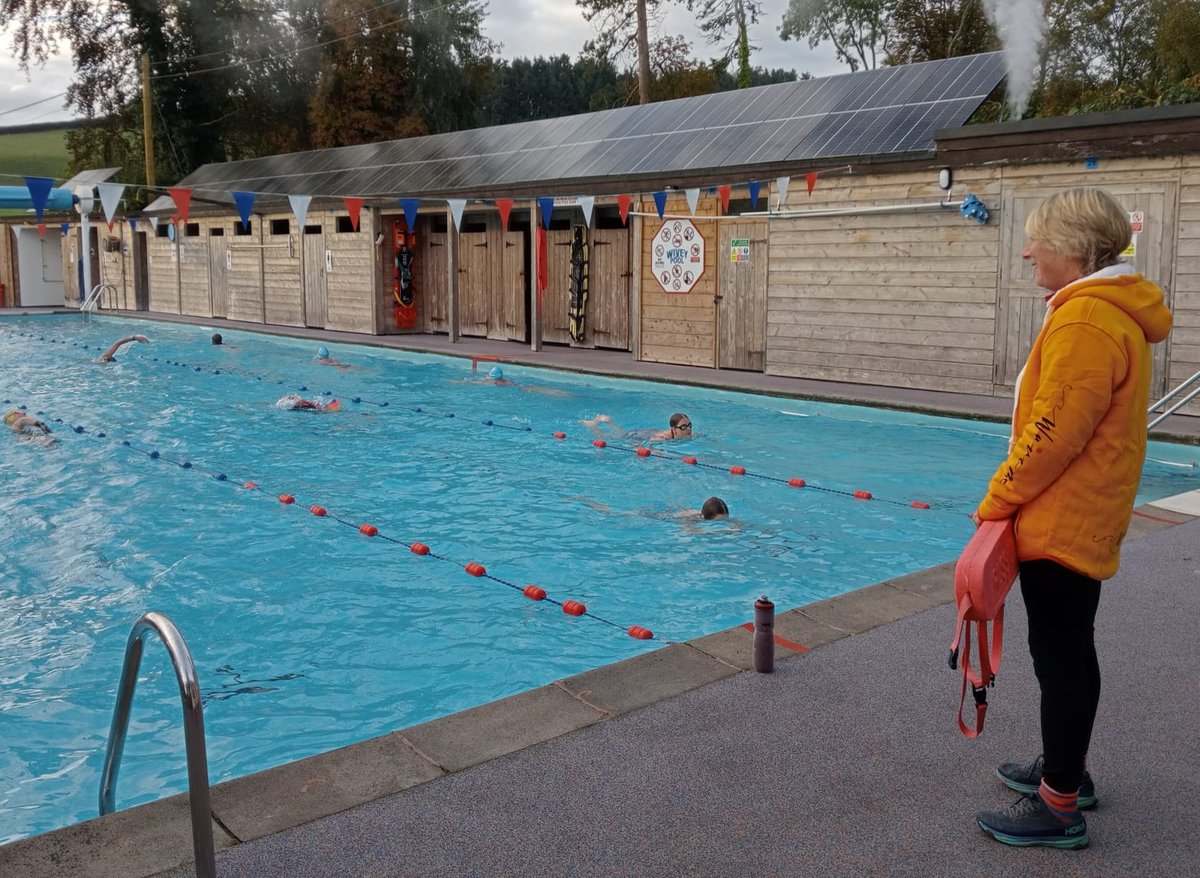 One of our lovely lifeguards cosy and warm in one of our Wave Me Stay Dri Hybrids this morning