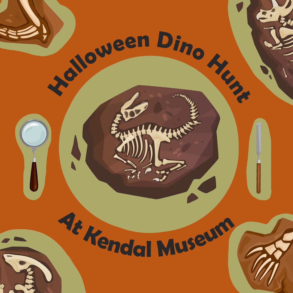 New Dino Hunt trail this Halloween half term! Embark on a thrilling adventure as you track down the loose Dino fossils hidden in our gallery! Starts  24th of October - 3rd November. 🦖