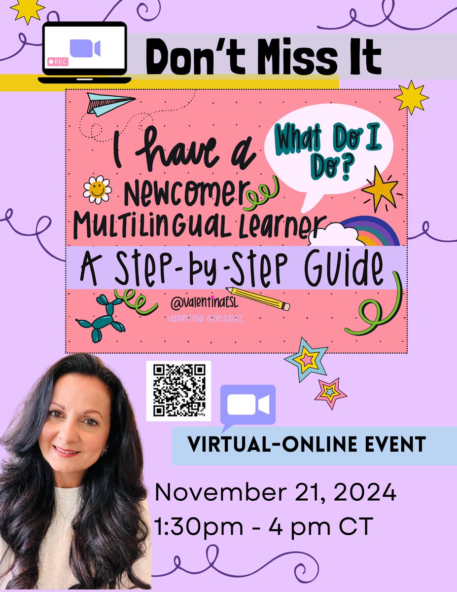 If you have newly arrived multilingual learners in your classroom, this session is for YOU! 

Valentina Gonzalez will share practical tips for serving newcomers in elementary and secondary schools. 

This session WILL BE recorded and available to registered participants after the