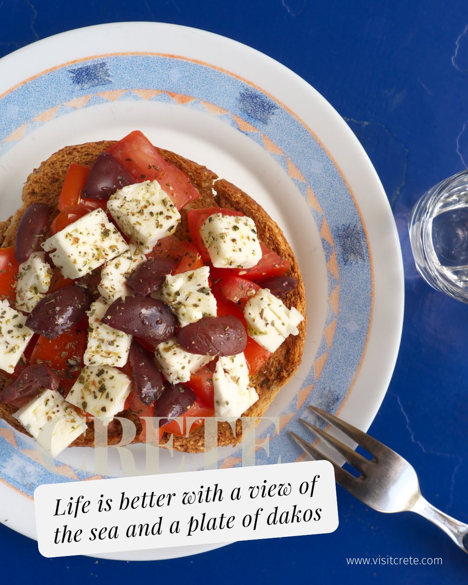 Life is better with a view of the sea and a plate of dakos. 🌊🍞

#VisitCrete #Crete #CreteEssence