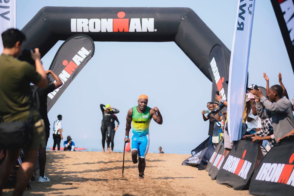 This is why we love triathlons – anything is truly possible! From swim to bike, this para athlete is off to the next challenge🏊🏾🏃🏾‍♂️🚴🏽‍♂️

#AnythingIsPossible #IRONMANRwanda
