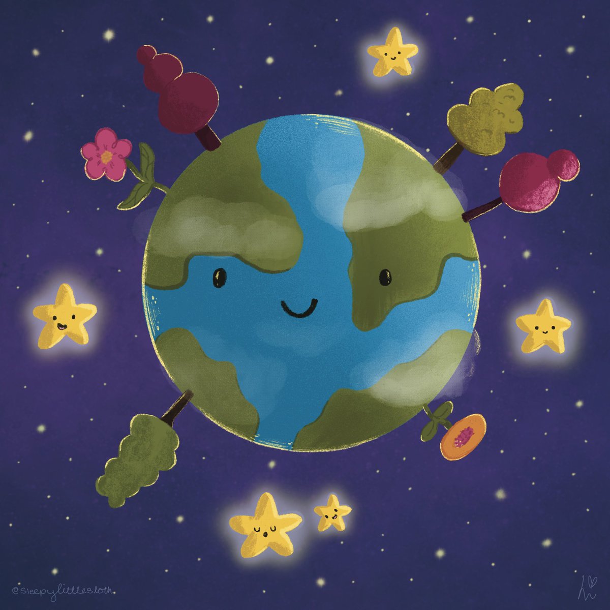 Day 12 of #peachtober24 is Earth! 🌍