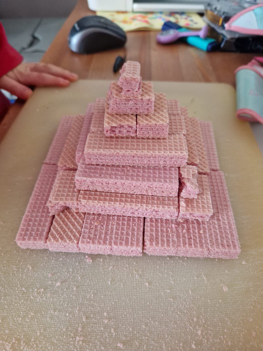 How to make homework accessible,fun, and meaningful to H… use pink wafers to build an Egyptian pyramid. Obviously they then had to be eaten afterwards 🤣.