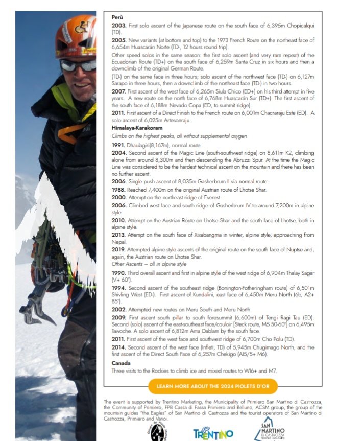 Jordi Corominas, este mago del alpinismo, consu alma hecha de esa piedra virgen, navegando las gélidas noches, preñadas de estrellas, de las montañas. Caminando los abruptos y clandestinos atajos que llevan a contemplar cristalizadas paredes repletas de jeroglíficos