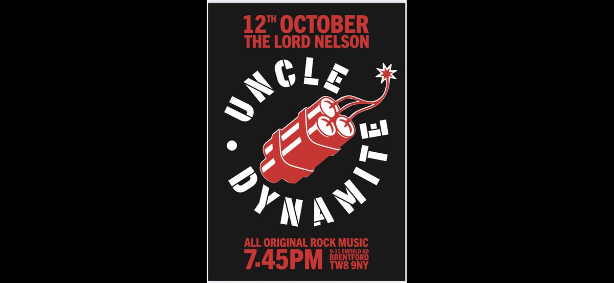TheLordNelson's tweet photo. We’ve got a fantastic double bill of live music for you tonight from 7:30.  First up we have Uncle Dynamite, be blown away by this young, local trio playing all-original, explosive rock sparked by a love of seventies legends like T Rex, Slade, and Creedence Clearwater Revival https://t.co/6FJSpPupZs