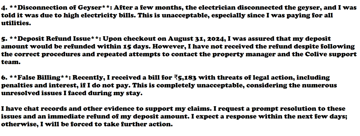 VaibhavGaneri's tweet photo. Hi guys please aware property scam. @Lets_Colive @sureshrangaraj @₹9k but charged ₹10-11k, poor service, no deposit refund. Now they're sending false bills with threats! Unacceptable! #ColiveScam #FalseBilling #CustomerRights @ @AtUlprTiwari @BusyForeve12467 @Aviraljaiswal7 https://t.co/pFtLwxVxT9