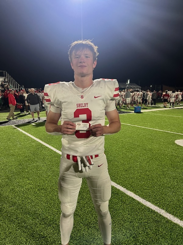 A A R O N (@ahines82) on Twitter photo Michael Shepherd of <a href="/shelbywhippets/">Shelby City Schools</a> made a "HECK OF A PLAY Fri in a 34-7 win at Clear Fork.
Shepherd caught the go ahead TD, right after the Colts tied the game.
Michael hauled in the pass, used a stiff arm to hold off the defender and roared into the end zone from 46 yds out. Michael Shepherd of <a href="/shelbywhippets/">Shelby City Schools</a> made a "HECK OF A PLAY Fri in a 34-7 win at Clear Fork.
Shepherd caught the go ahead TD, right after the Colts tied the game.
Michael hauled in the pass, used a stiff arm to hold off the defender and roared into the end zone from 46 yds out.