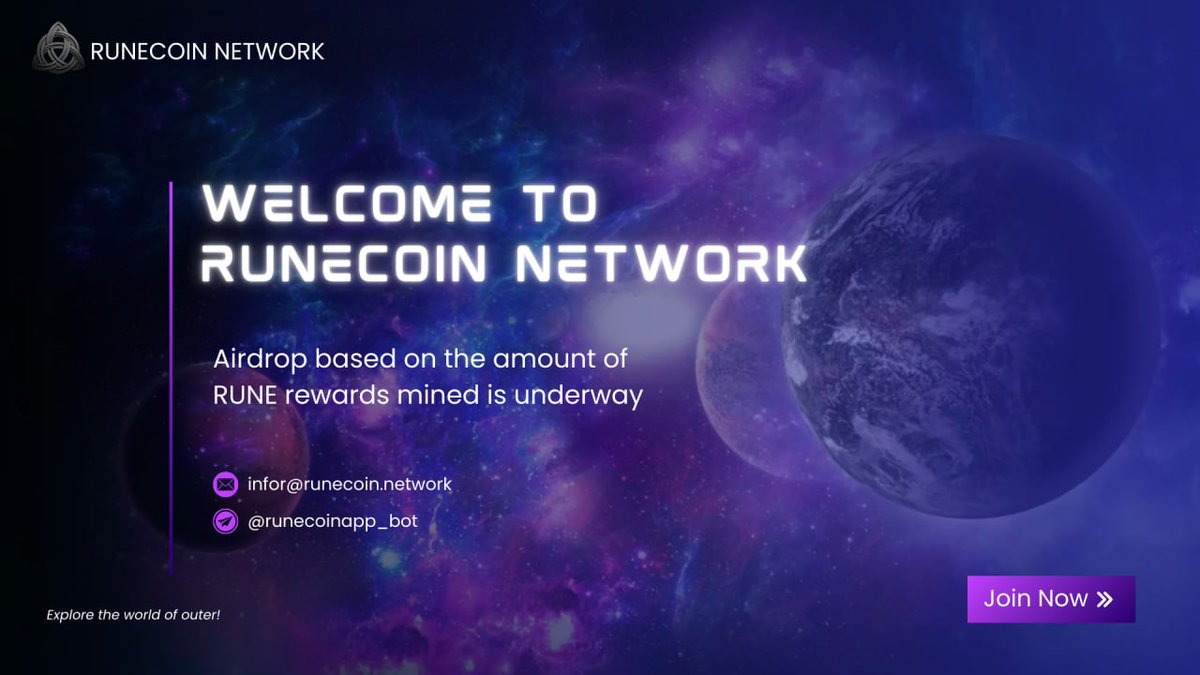 New #airdrop: RuneNetwork (For all)
Reward: Stone &amp; Rune Token
News: Artificial, Campus
Distribution date: After TGE

🔗Airdrop Link: t.me/runecoinapp_bo…

1: Automatic mining and Collection and complete All tasks
2: Stones will be converted into Rune tokens after TGE
3: