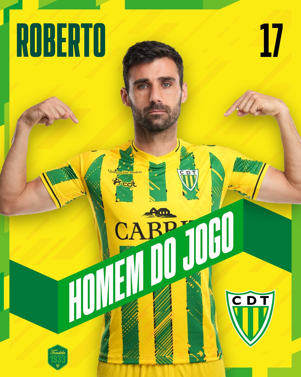 CDTondela1933's tweet photo. 𝕋𝕙𝕖 MVP 🥇
Roberto | O Homem do Jogo 👑
#PeloTondela #CDTLSC https://t.co/vngJ7Yq9kb