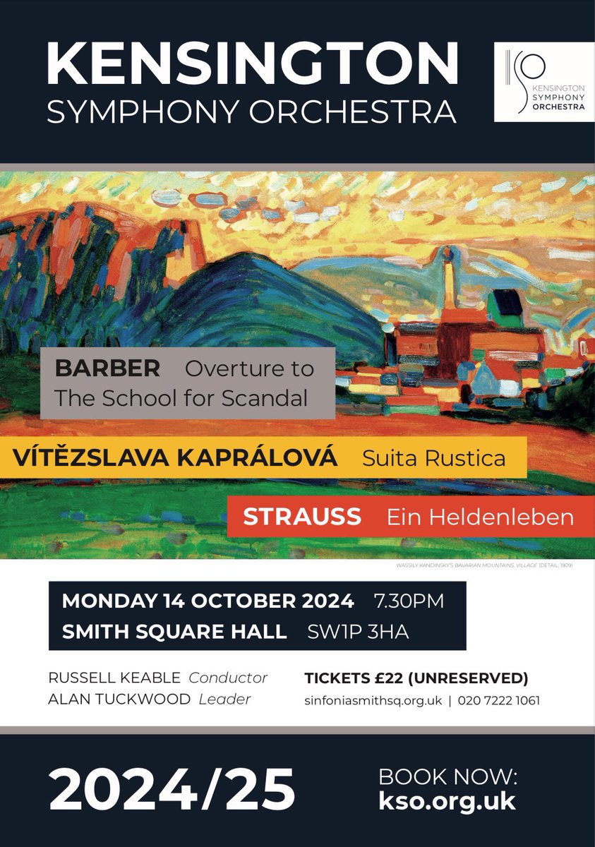 Kensington Symphony Orchestra (@kensingtonso) on Twitter photo Concert on Monday 14 October at <a href="/SinfoniaSmithSq/">Sinfonia Smith Square</a>:
Samuel Barber 🇺🇸
Vítězslava Kaprálová 🇨🇿
Richard Strauss 🇩🇪
sinfoniasmithsq.org.uk/event/barber-k… Concert on Monday 14 October at <a href="/SinfoniaSmithSq/">Sinfonia Smith Square</a>:
Samuel Barber 🇺🇸
Vítězslava Kaprálová 🇨🇿
Richard Strauss 🇩🇪
sinfoniasmithsq.org.uk/event/barber-k…