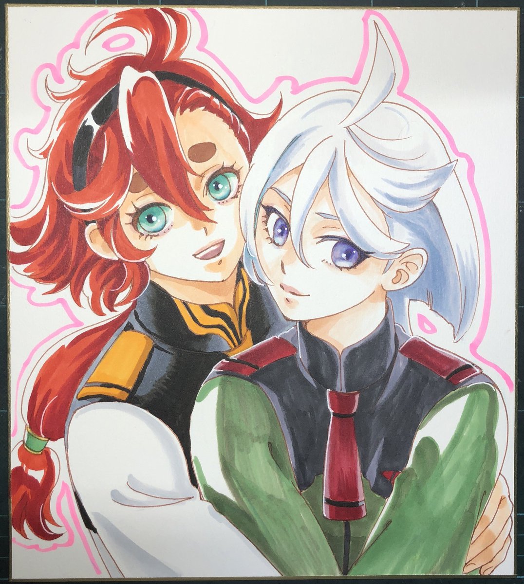 ミオリネ・レンブラン ,スレッタ・マーキュリー 「#水星の魔女 #G_Witch #COMIC1 下のご案内ですがホール名に誤りが」|篠原正美/すずはら篠のイラスト
