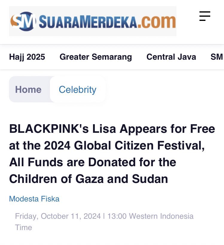 Kchartsmasters's tweet image. #LISA headlined the 2024 Global Festival for free, with all funds being donated for the children in Gaza and Sudan.