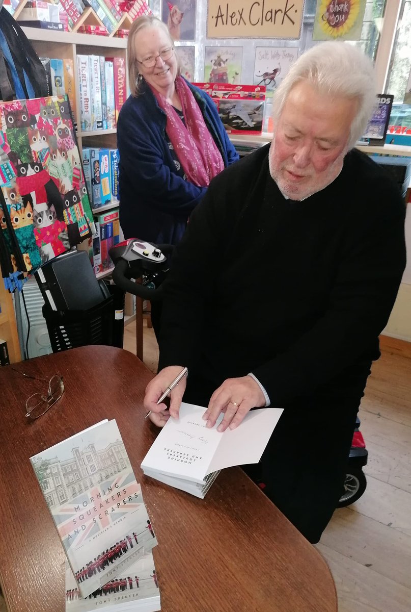 A big thank you to Anthony Spencer for popping in today to celebrate #bookshopday and sign copies of his new memoir "Morning Squeakers and Scrapers". Tony was a member of the Grenadier Guards and has even performed at The Royal Albert Hall. Thanks to everyone who came along🎺