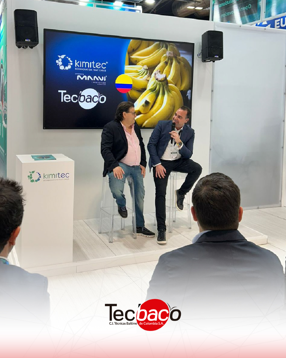TecbacoCol's tweet photo. 🌍🍌Tecbaco y Kimitec: Innovación para una agricultura sostenible🍌🌍

Y nuestra semana termina en la FRUIT ATTRACTION 2024 en Madrid, una de las ferias más importantes de la industria agroalimentaria,  dondeTecbaco firmó una alianza estratégica con @KimitecGroup . Juntos, estamos comprometidos en desarrollar soluciones biotecnológicas avanzadas que impulsarán la agricultura sostenible.
.
Nuestro objetivo será el de codesarrollar una solución biológica eficaz para el control de la Sigatoka Negra en los cultivos de banano. Los retos clave que enfrentamos incluyen:
.
🌱 Reducir el uso de productos químicos mediante el desarrollo de soluciones biológicas sostenibles, mejorando la calidad del banano y del suelo.
.
🌱 Incrementar la productividad y calidad del banano controlando la Sigatoka Negra de forma natural y eficiente.
.
🌱 Promover un modelo agrícola más sostenible, que no solo beneficie a Tecbaco, sino que pueda replicarse en otras plantaciones y sectores agrícolas.
.
¡Juntos, estamos marcando un nuevo camino en la protección de cultivos, con un enfoque claro en la naturaleza y el cuidado del medio ambiente! 🌿💚
.
#FruitAttraction2024 #AgriculturaSostenible #Innovación #Tecbaco #Kimitec #SigatokaNegra #Biotecnología