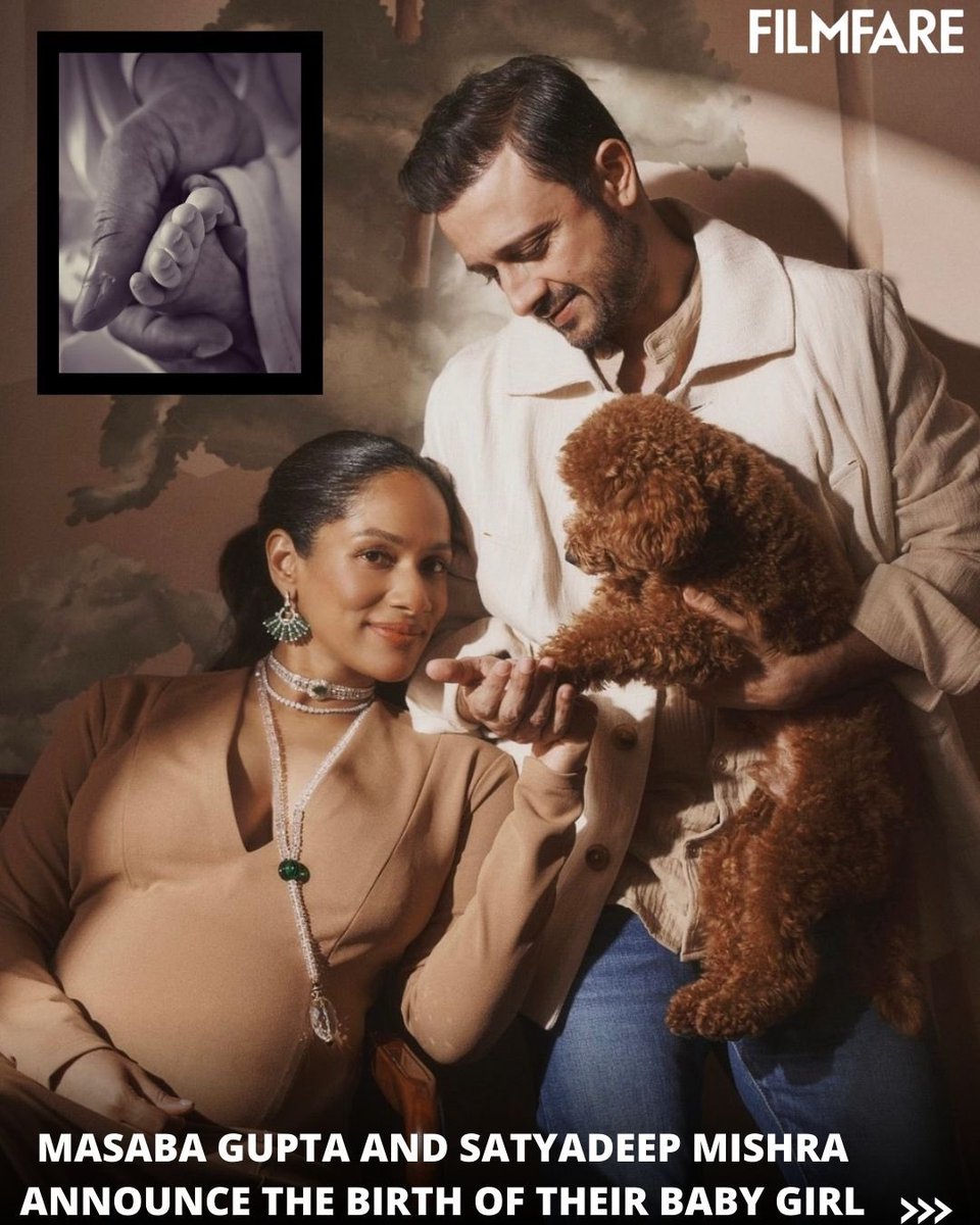 filmfare's tweet image. Congratulations are in order!

#MasabaGupta and #SatyadeepMishra announce the birth of their baby girl. 👧 

#News