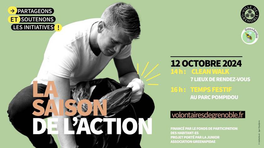 Belle mobilisation à la Villeneuve #Grenoble pour cette « saison de l’action » ! Un des 7 cortèges d’habitant-es motivé-es pour nettoyer nos rues, parcs et jardins.