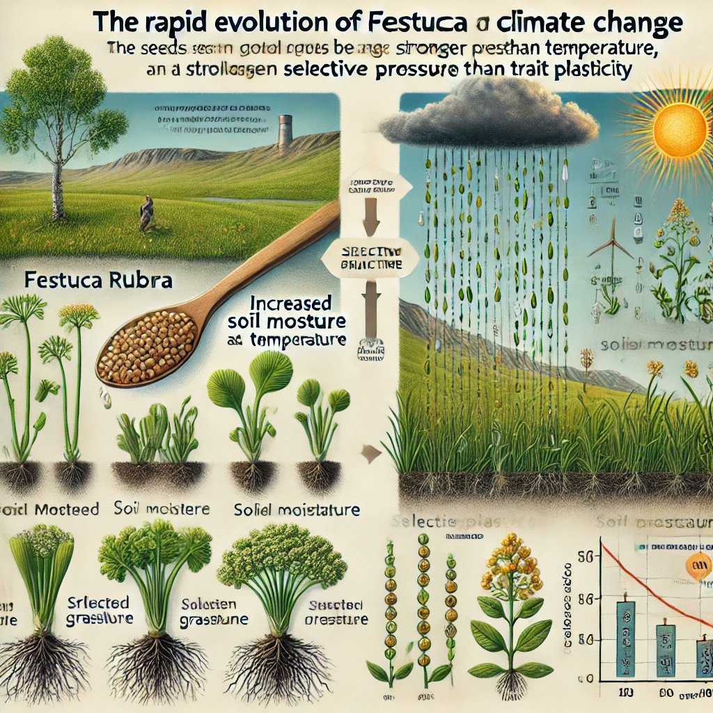 🌿 Long-lived plants like *Festuca rubra* rapidly evolve under changing climate conditions!  
🌧️ Soil moisture rather than temperature selects genotypes.  
💡 Rapid adaptation in alpine grasslands.  
By F. Biscarini and colleagues in Prague doi.org/10.1093/jeb/vo…