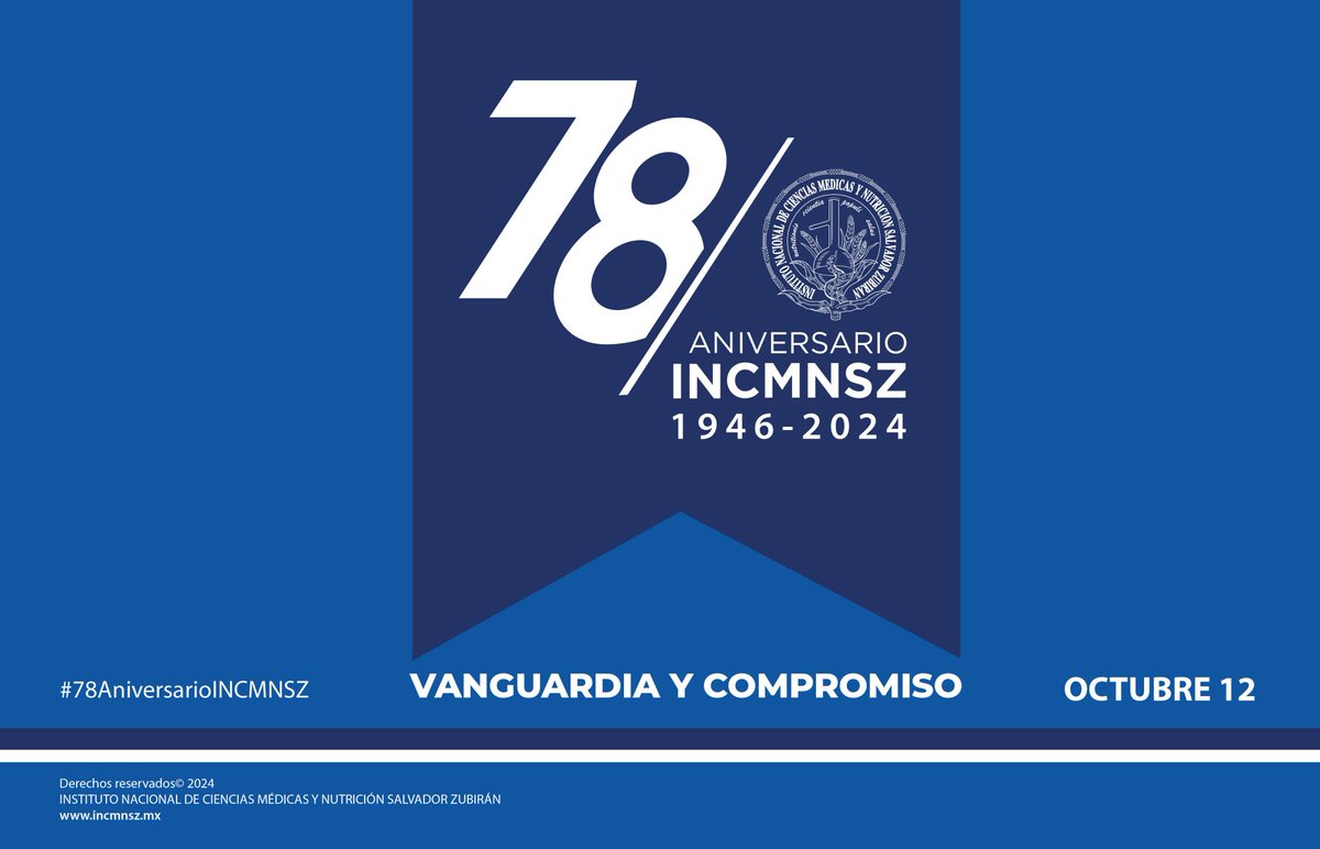 Hoy es una fecha muy importante para la Comunidad INCMNSZ. Hoy festejamos el 78 Aniversario del Instituto Nacional de Ciencias Médicas y Nutrición Salvador Zubirán fundado por nuestro querido Maestro Salvador Zubirán Anchondo.