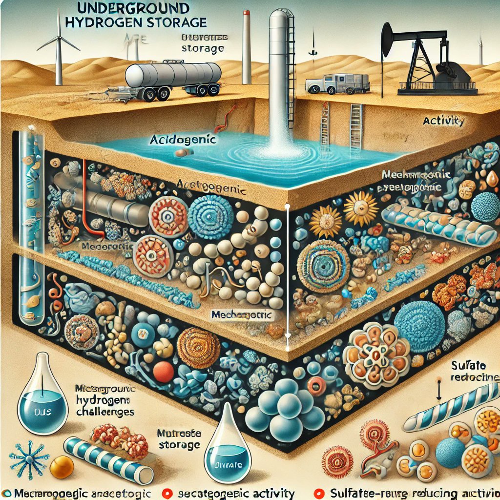🌍 Storing hydrogen underground? Microbial activity poses new challenges!  
🦠 Acidogenic/acetogenic processes dominate, with minimal methanogenic or sulfate-reducing activity. Nutrients play a key role! By B. Menin &amp; colleagues doi.org/10.3389/fmicb.…
