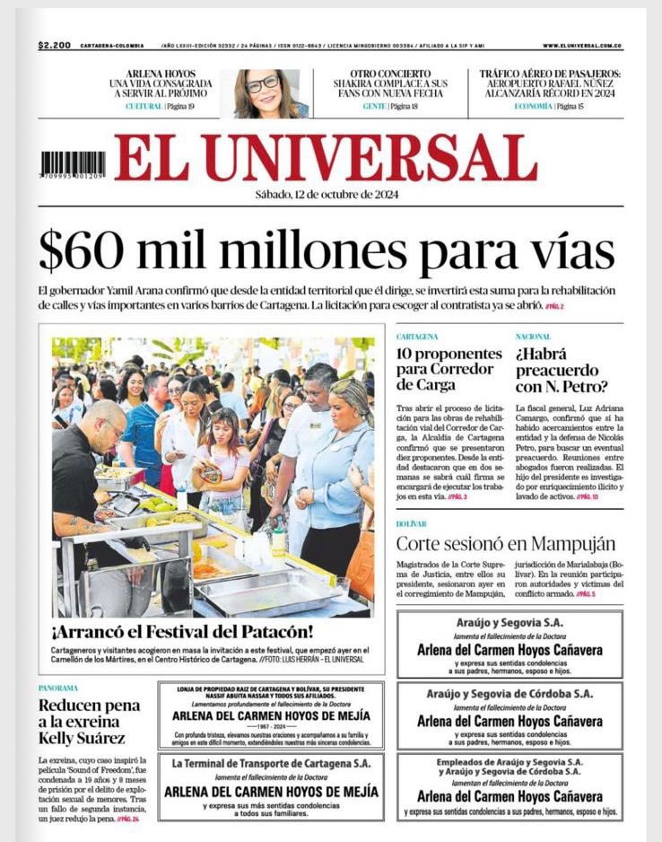 Somos primera página de <a href="/ElUniversalCtg/">El Universal</a> , la Gobernación de Bolívar invierte en el corazón de los Barrios Populares de Cartagena. 

¡Chao el Barro, Bienvenido el pavimento!