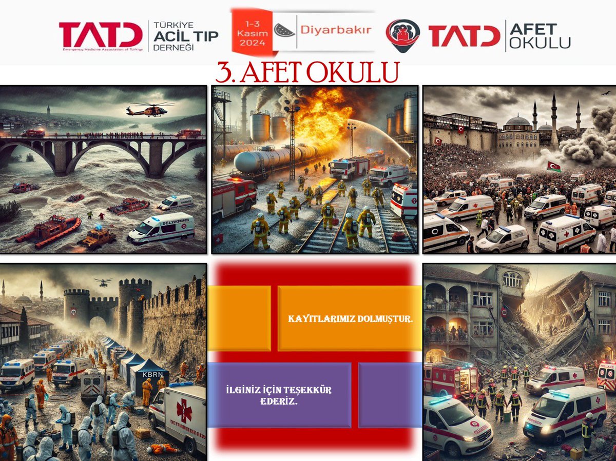 AfetTatd's tweet photo. 🚨@TrTATD Afet Okulu 1-3 Kasım 2024’te Diyarbakır’da!

☢️ KBRN, sel, deprem, patlama, afet eğitimleri ve diğer ayrıntılar için bilgi@tatd.org.tr mail adresinden ulaşabilirsiniz.
#TATDafetokulu https://t.co/N8BbhWpgXL