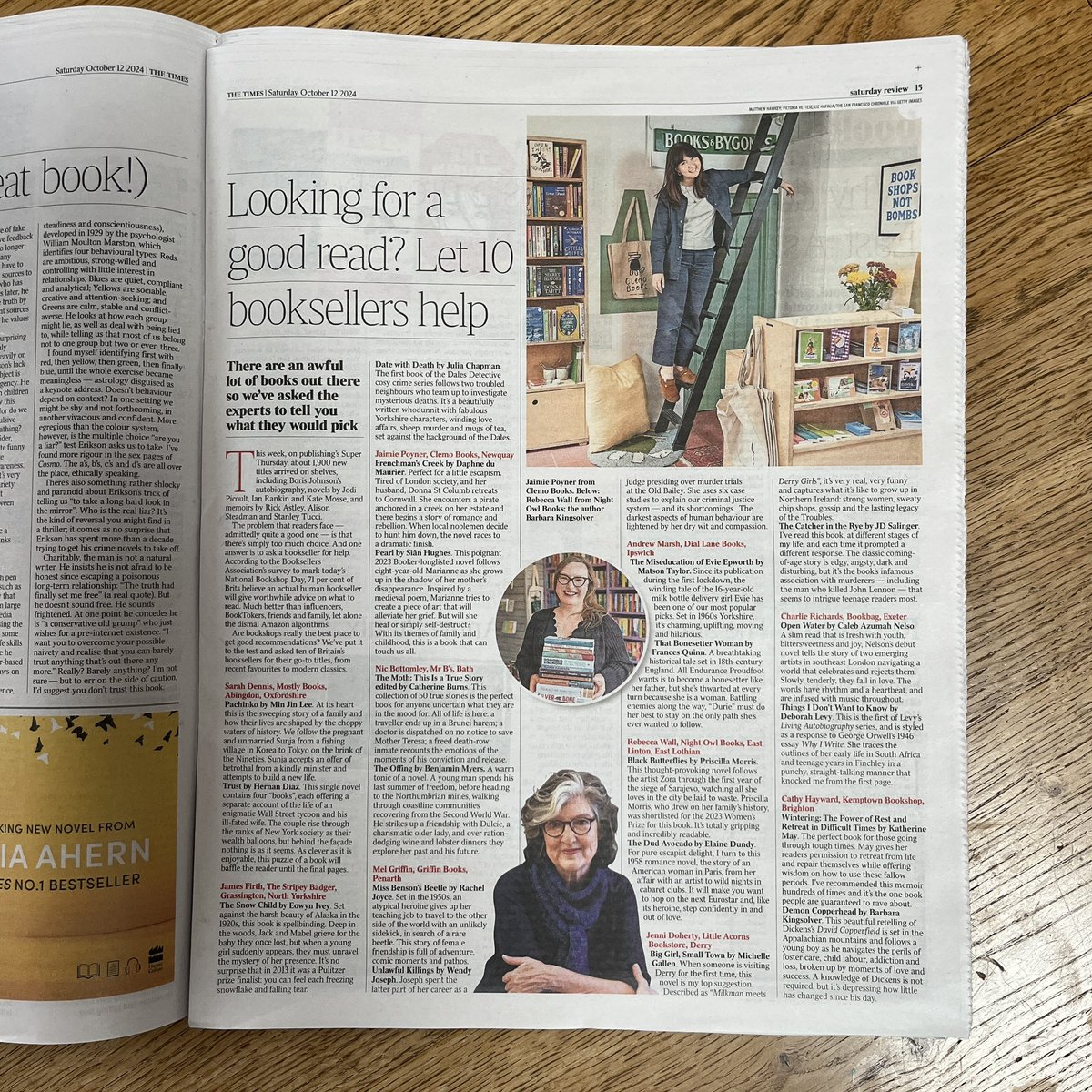 To celebrate Bookshop Day, I was asked to recommend my two favourite books for an article the The Times. What are your two favourite books? 
📚
Happy Bookshop Day to all booksellers and book lovers. 
📚
#BookshopDay