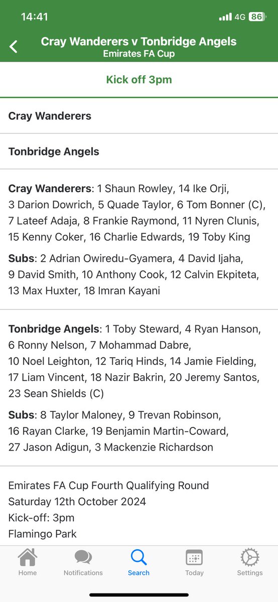 Matthew Gerrard (@matthew_gerrard) on Twitter photo A massive game for both <a href="/OfficialWands/">Cray Wanderers FC</a> and <a href="/tonbridgeangels/">Tonbridge Angels</a> as they are 1 game from the FA Cup 1st Round. 37 places separate the two sides Wanderers in their first season at impressive new ground are bottom of the league while Angels have only lost once all season <a href="/BBCKentSport/">BBC Sport Kent</a> A massive game for both <a href="/OfficialWands/">Cray Wanderers FC</a> and <a href="/tonbridgeangels/">Tonbridge Angels</a> as they are 1 game from the FA Cup 1st Round. 37 places separate the two sides Wanderers in their first season at impressive new ground are bottom of the league while Angels have only lost once all season <a href="/BBCKentSport/">BBC Sport Kent</a>